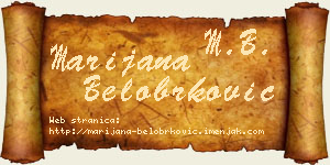 Marijana Belobrković vizit kartica